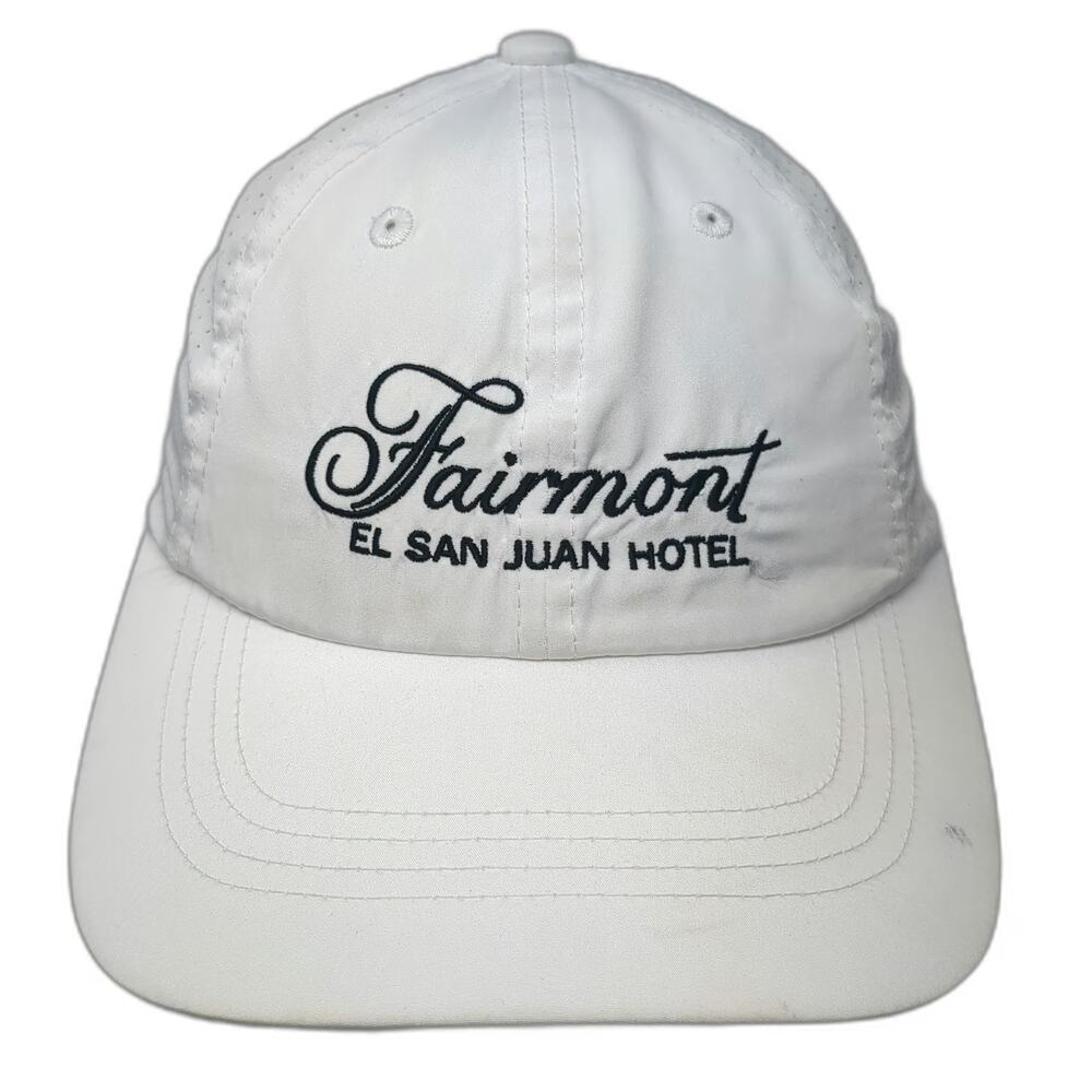 Port Authority Baseball Cap White One Size Fairmont El San Juan Hotel Hat Black